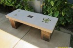 masonry bench with flagstone and concrete seat top memorial by GPT Construction Outdoor Kitchen Builder